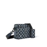 Louis Vuitton Trio Messenger Bag Navy Monogram Detachable Crossbody Strap Zipper