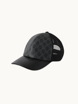 GG MONOGRAM CANVAS CAP Black
