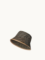 FF Brown Jacquard Fabric Bucket Hat
