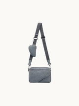 Triple Pouch Saddle Grey Leather