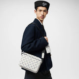 Louis Vuitton Trio Messenger Bag White Monogram Print Crossbody Strap Zipper