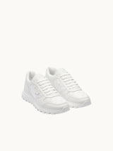 PRDA White Sneaker in Brushed Leather