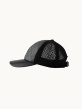 GG MONOGRAM CANVAS CAP Black