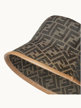 FF Brown Jacquard Fabric Bucket Hat