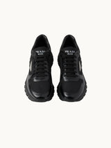PRDA White Sneaker in Brushed Leather