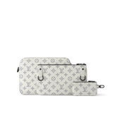 Louis Vuitton Trio Messenger Bag White Monogram Print Crossbody Strap Zipper
