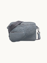 Triple Pouch Saddle Grey Leather
